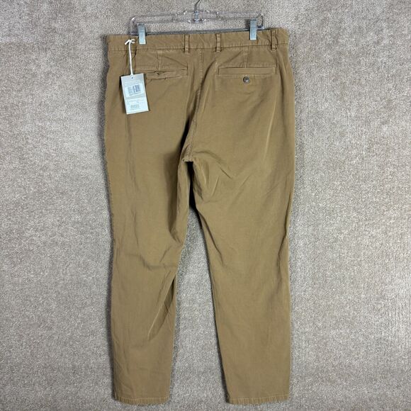 Everlane Chino Pants Mens 38 x 32 Ochre Slim Tapered Fit Flat Front Uniform NEW - Picture 10 of 13